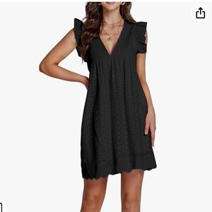 Black Eyelet Ruffle Dress